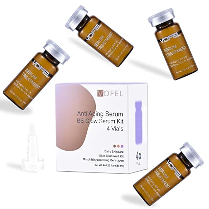 VOFEL Anti Aging Serum with Hyaluronic Acid for Microneedling Serum BB Glow Starter Kit Serum Ampoules for Face 0.35 oz 4 Vials - Image 1