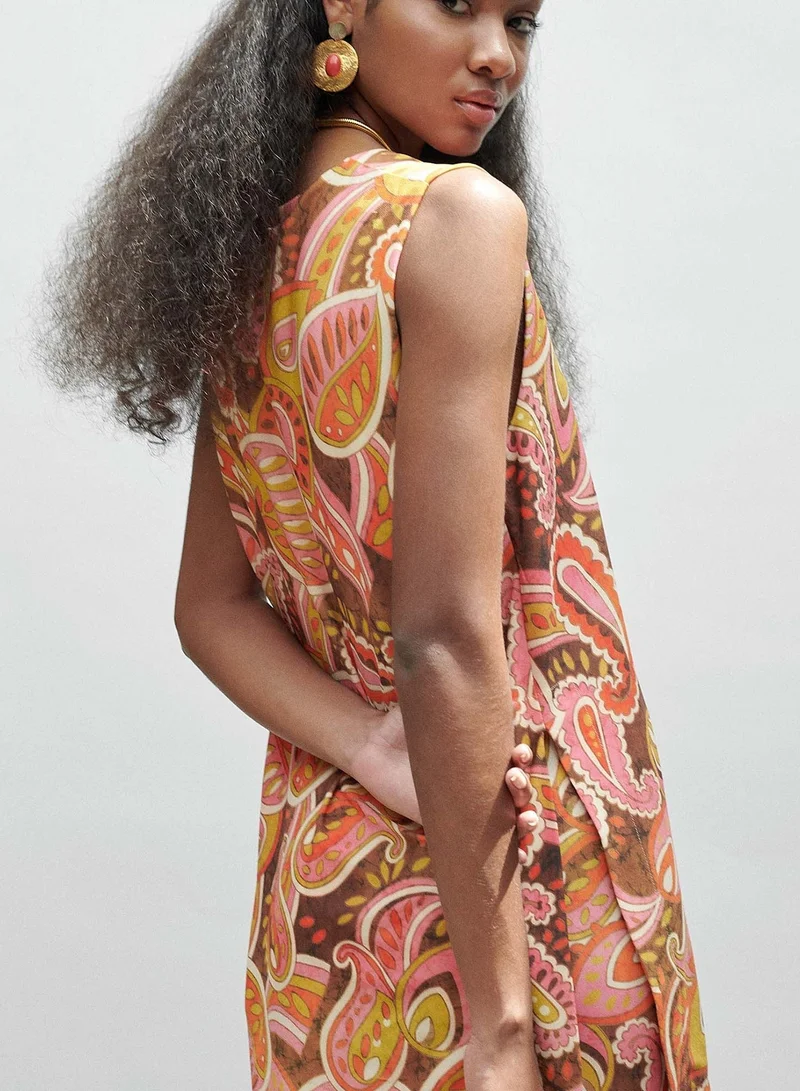 Lola Casademunt Paisley Print Long Knit Top