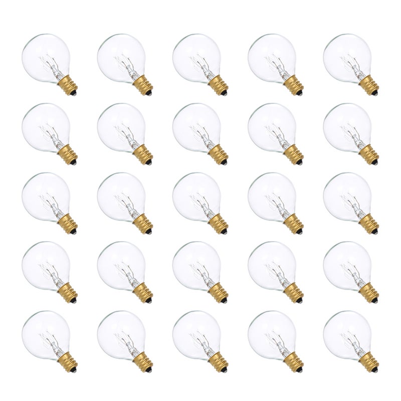 AC230V G40 Globe Tungsten Incandescent B ulb Lamp 25 P ack E12 Base Socket Holder IP44 Water Resistance Warm White for String Light Home Party Decoration Wedding Function Portable - Image 1