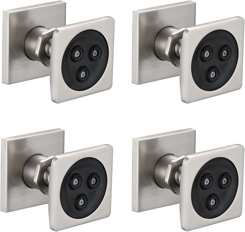 LOCALAND Solid Brass Shower Body Spray Jets, High Pressure Body Jets for Shower, Square Shower Massage Spray Jets, Upgrade Body Shower Jets, Wall Mount Spa Jets for Shower, 4PCS, Brushed Nickel - Image 1