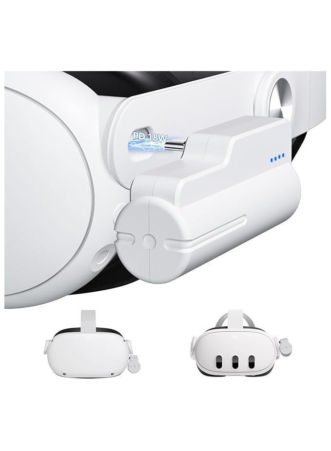 راكسوم حزمة بطارية بروماس لـ Oculus Quest 2/ Quest 3 18W 5000mAh ملحقات حزام الرأس المتوافقة مع Oculus/ Quest خفيفة الوزن ومحمولة VR تمديد ملحقات الطاقة لوقت تشغيل إضافي من 1-2 ساعة  - Image 1