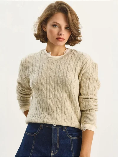 Bianco Lucci LUCCI Hair Braid Patterned Sweater