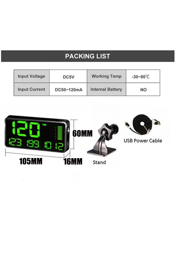 Furtey - HUD Head Up Display Speedometer Multi-Functional Speed Warning System Portable Car Projector with Fatigue Driving Reminder - Image 1