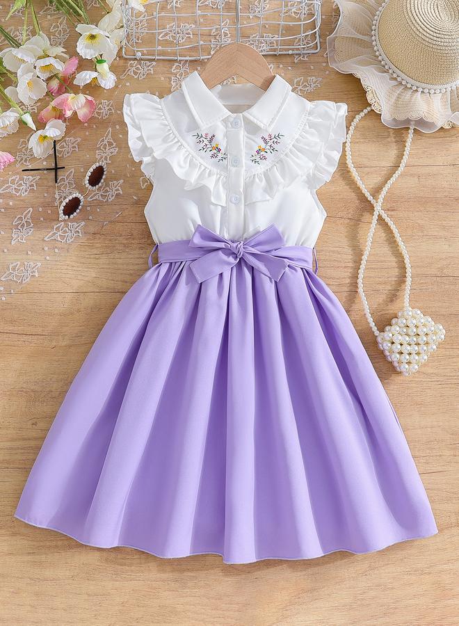 Take Two Ruffle Detail Belted Dress - Image 1