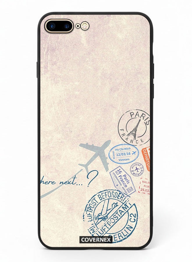 Covernex Apple iPhone 8 Plus Protective Case Cover Printed Featuring Paris And Aviation Stamp - Image 2
