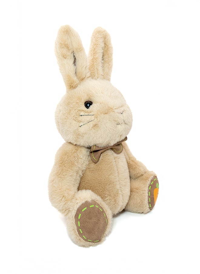 Toto Toys Lovely Bow Collar Long Ears Carrot Rabbit Plush Toy Brown Color 30 cm - Image 2