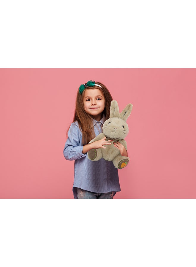Toto Toys Lovely Bow Collar Long Ears Carrot Rabbit Plush Toy Brown Color 30 cm - Image 5