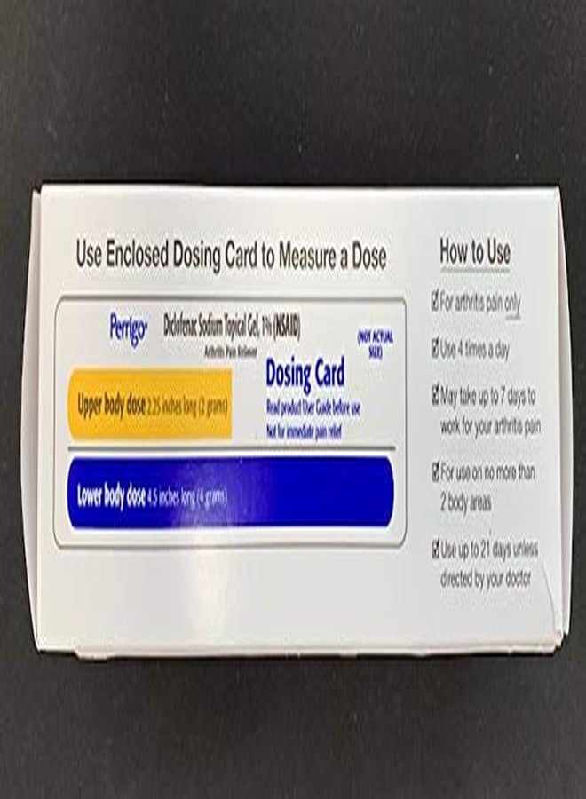 PERRIGO جيل بيريجو ديكلوفيناك صوديوم (NSAID) موضعي، 1% مع بطاقة الجرعات، 3.53 أونصة (100 جرام)، تخفيف آلام التهاب المفاصل مضاد للالتهابات لليد، المعصم، الكوع، القدم، الكاحل، الركبة. قارن مع جيل فولتارين 1%. - Image 5