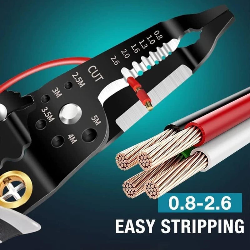 Whixant Wire Stripping Pliers 9 in1 Wire Cutter Stripping Tool Professional Cable Stripper for Electric Cable Stripping Cutting and Crimping - Image 5