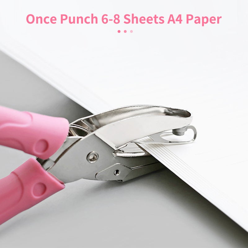 Handheld Hole Punch: 5mm Star Shape Soft Rubber Grip Durable Metal - Labor-Saving Paper Puncher with Scrap Collection Slot for DIY Craft - Image 5