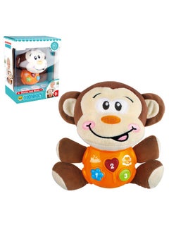 Music Sound And Light Pacifying Monkey Newborn Baby Fetal Education Plush Toys Sleeping 0-36 Months Educational Toys