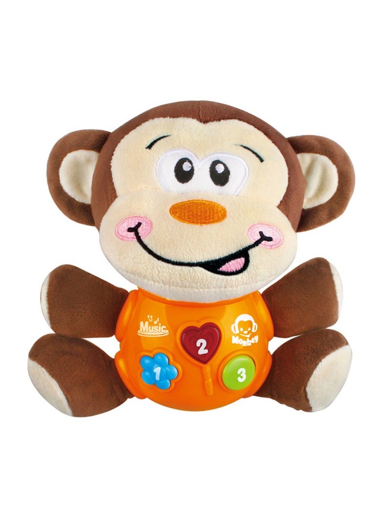 General - Music Sound And Light Pacifying Monkey Newborn Baby Fetal Education Plush Toys Sleeping 0-36 Months Educational Toys - Image 1
