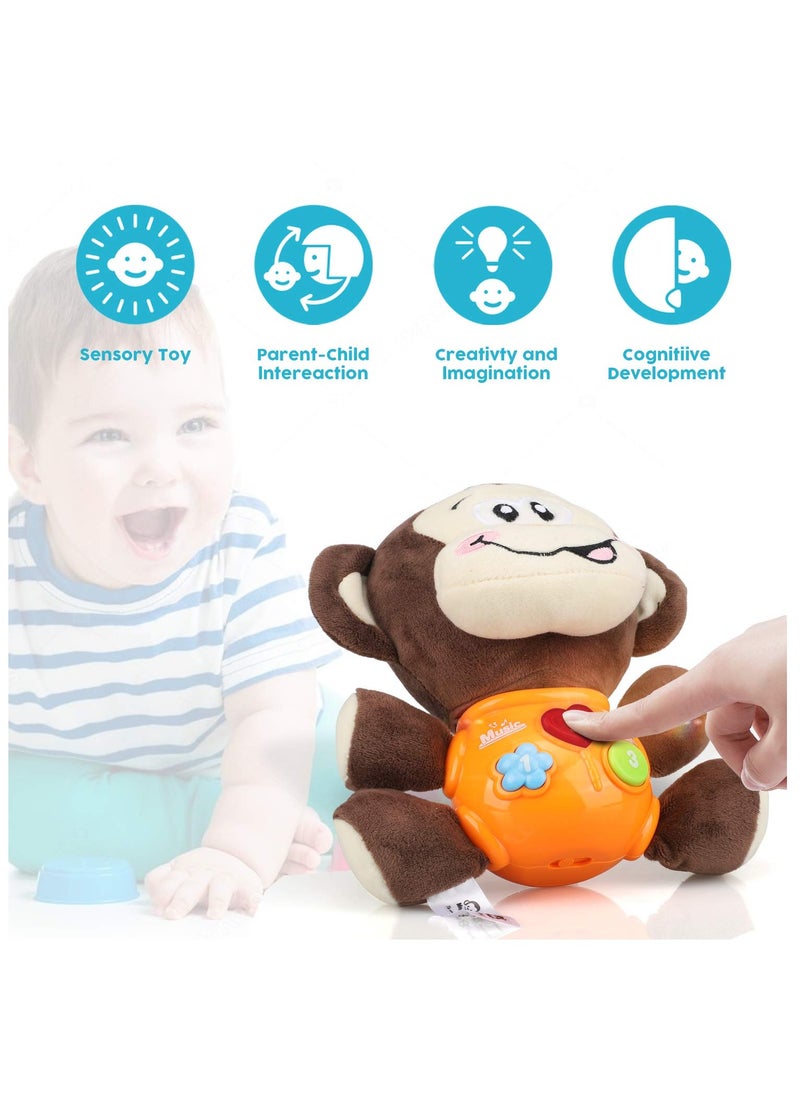 General - Music Sound And Light Pacifying Monkey Newborn Baby Fetal Education Plush Toys Sleeping 0-36 Months Educational Toys - Image 1