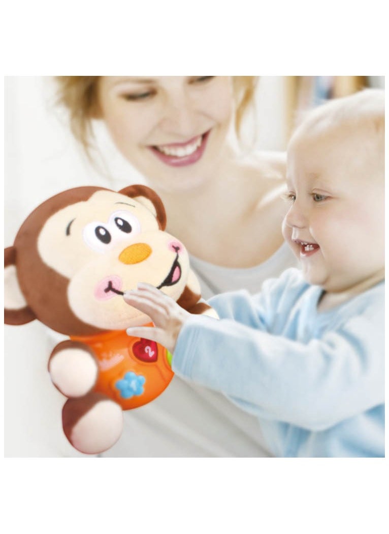General - Music Sound And Light Pacifying Monkey Newborn Baby Fetal Education Plush Toys Sleeping 0-36 Months Educational Toys - Image 1