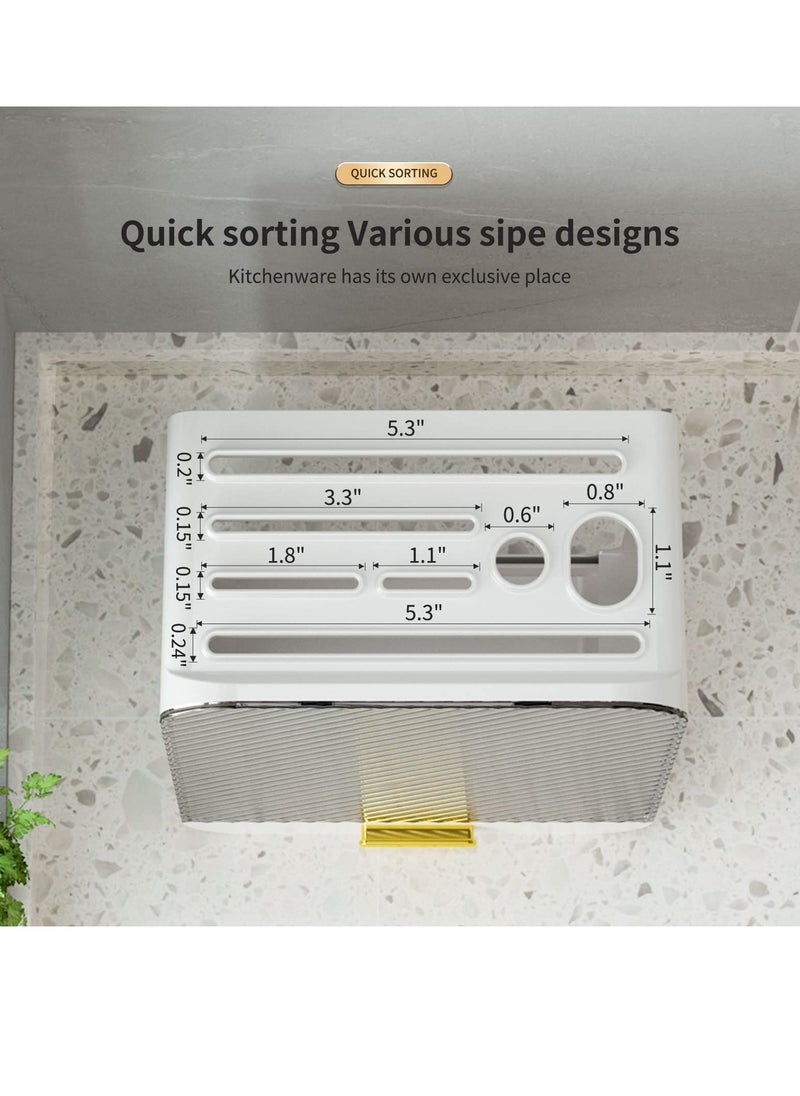 SYOSI - Universal Knife Block Holder Detachable Knife Block Storage Organizer Holders with Slots for Scissors and Sharpening Easy Cleaning Unique Design Protect Blades Holds up to 12 Knives White - Image 1