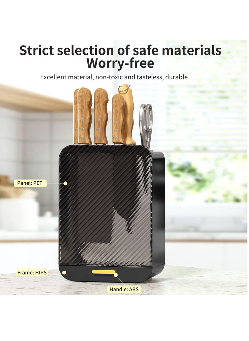 SYOSI - Universal Knife Block Holder Detachable Knife Block Storage Organizer Holders with Slots for Scissors and Sharpening Easy Cleaning Unique Design Protect Blades Holds up to 12 Knives White - Image 1
