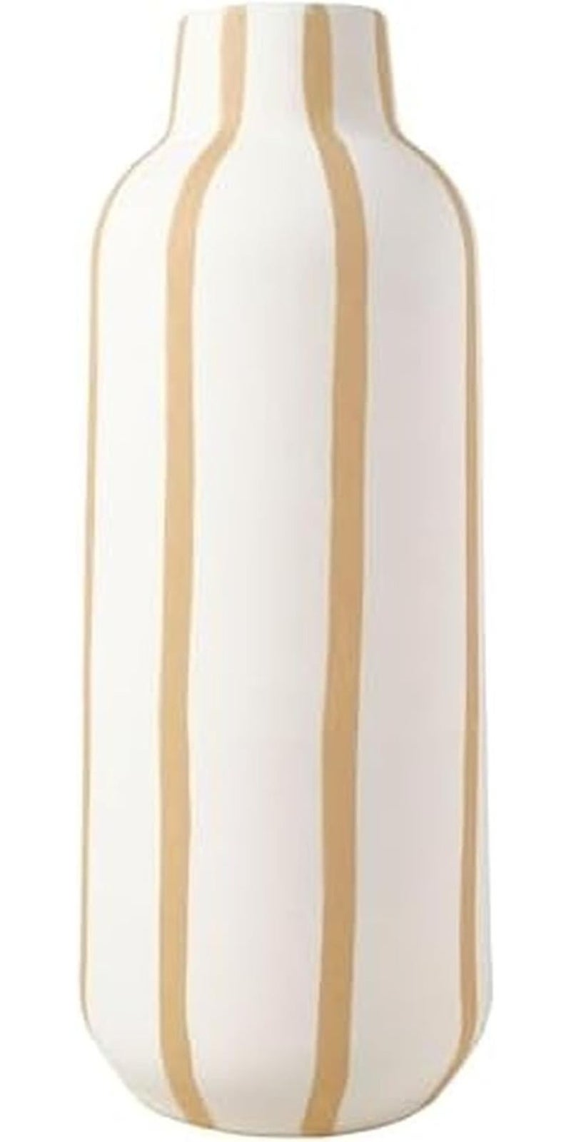 Elements Sand Stripe Textured Stoneware Ceramic Vase, 5x5x12.99  Inch - Image 1