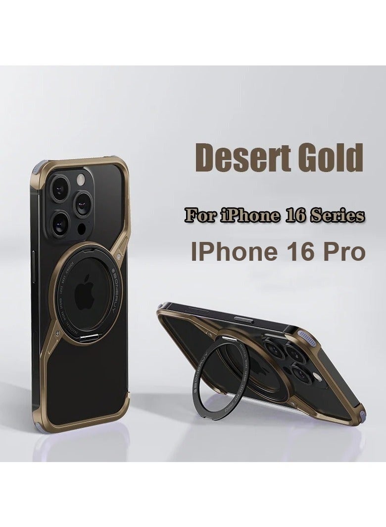 BC Z Shape Metal Magsafe Phone Case for iPhone 16 Pro Phone Protective Cover Bumper w/ 360° Rotation Holder - Image 1