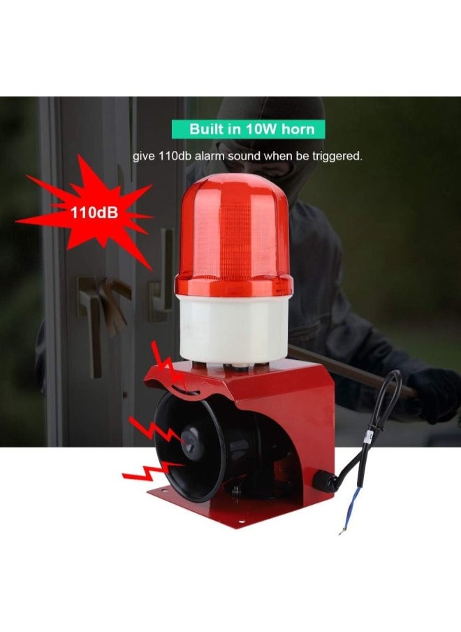klarako - 12-24V LED Strobe Light Alarm, Programmable Industrial Fire Alarm Siren Horn, 110dB Beacon Warning Lights for Firefighting Emergency Security Alarm Sound And Light - Image 1