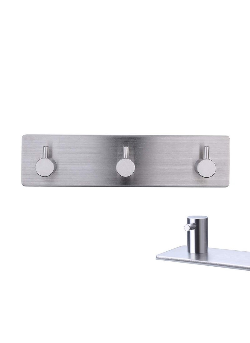 BreeJooy - Adhesive Hooks, Wall Hanger Towel Hooks Heavy Duty Hooks for Hanging Ideal for Bathroom Shower Kitchen Home Door Closet Cabinet Stainless Steel - Image 1