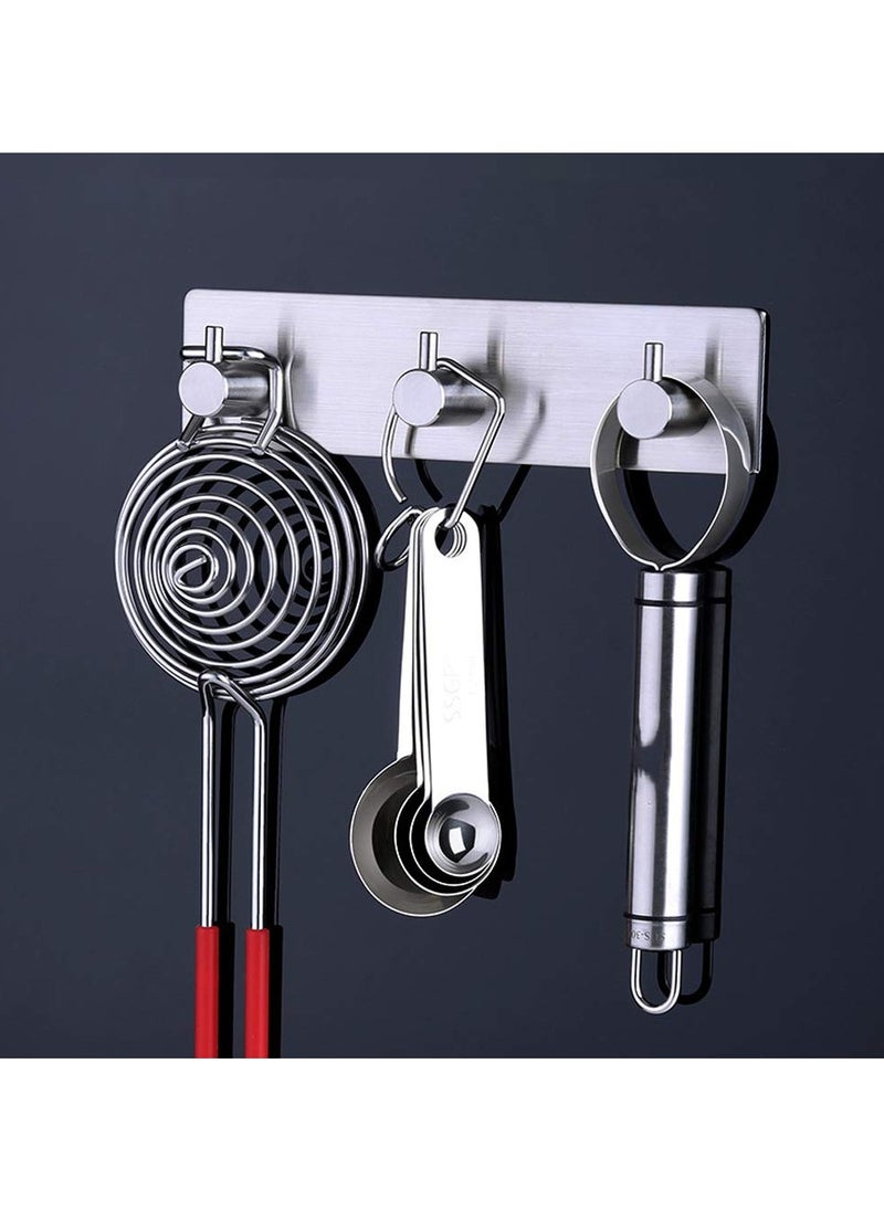BreeJooy - Adhesive Hooks, Wall Hanger Towel Hooks Heavy Duty Hooks for Hanging Ideal for Bathroom Shower Kitchen Home Door Closet Cabinet Stainless Steel - Image 1