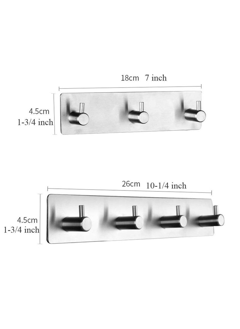BreeJooy - Adhesive Hooks, Wall Hanger Towel Hooks Heavy Duty Hooks for Hanging Ideal for Bathroom Shower Kitchen Home Door Closet Cabinet Stainless Steel - Image 1