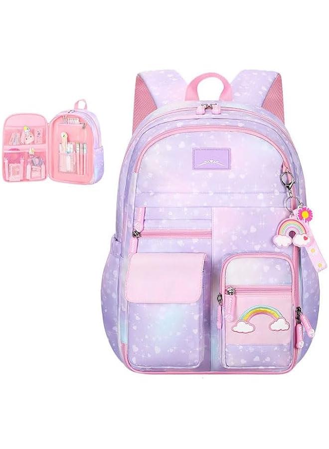 HOOKOR Bunny Sequin Kids Girls Backpack, Elementary Students Book Bag, Primary School Bag for Teens, Bunny Backpack, for Children Aged 5.6.7.8.9.10 Years - Image 1