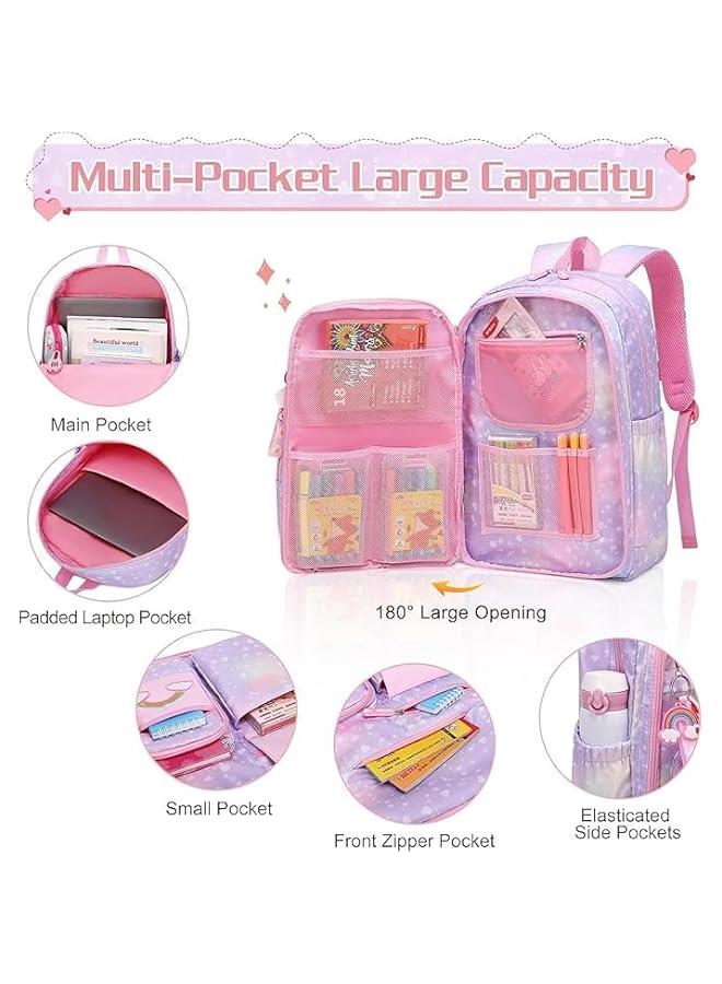 HOOKOR Bunny Sequin Kids Girls Backpack, Elementary Students Book Bag, Primary School Bag for Teens, Bunny Backpack, for Children Aged 5.6.7.8.9.10 Years - Image 3