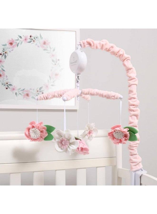 The Peanut Shell The Peanutshell Crib Mobile for Girls - Pink Musical Baby Crib Mobile with 12 Lullabies, Flower Baby Pink Floral Nursery Decor - Image 5