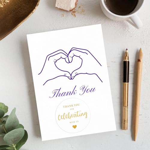 G2PLUS Thank You for Celebrating with Us Stickers, 60PCS 2 Inch Round Thank You Sticker Labels for Invitation Envelopes for Wedding, Birthday Baby Shower, Party Favor (Gold) - Image 5
