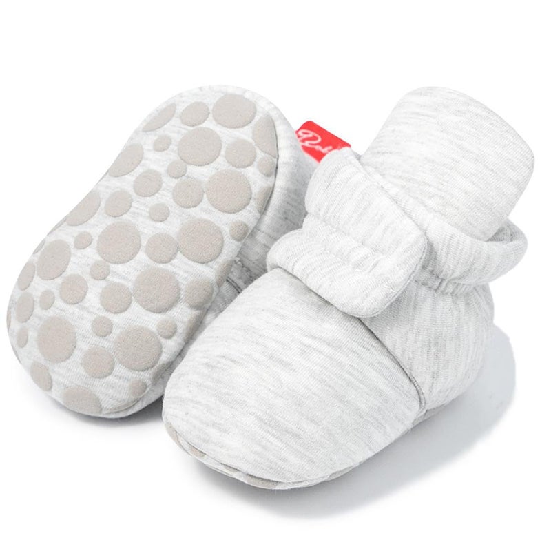 Sawimlgy Newborn Infant Baby Girl Boy Cotton Booties Stay On Sock Slippers Soft Bedroom Shoes Non-Skid Ankle Boots With Grippers Toddler Crib Warm Shoe First Walker - Image 1