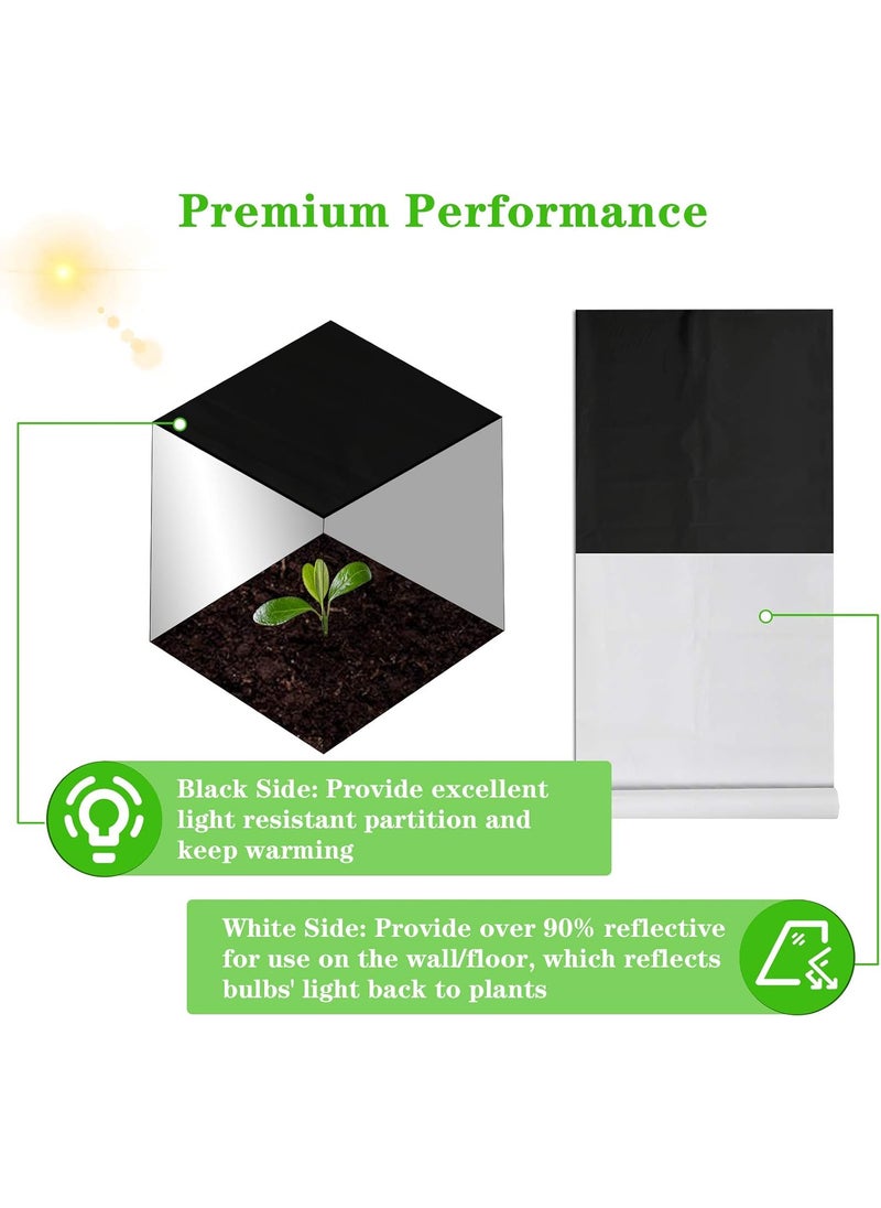 iPower iPower LGFILMPEBW10 Black and White Panda 10 x 10 ft Hydroponics Poly Film Highly Reflective Waterproof Plastic Sheeting 10 X 10ft Grow Tent Greenhouse  - Image 3