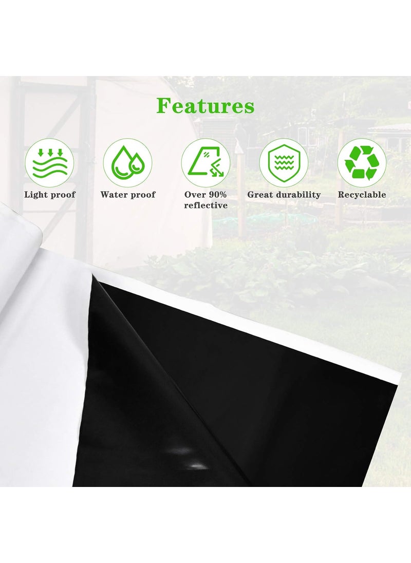 iPower iPower LGFILMPEBW10 Black and White Panda 10 x 10 ft Hydroponics Poly Film Highly Reflective Waterproof Plastic Sheeting 10 X 10ft Grow Tent Greenhouse  - Image 2