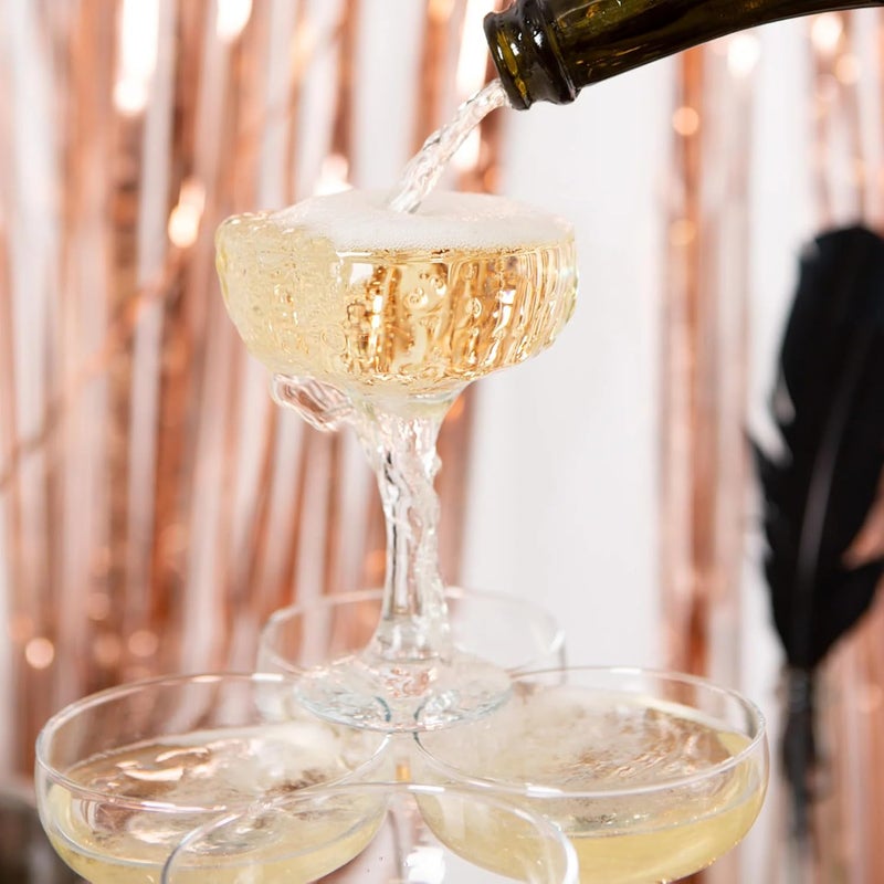 LAV Champagne Coupe Glasses Set of 4 - Elegant Vintage Style, Perfect for Celebrations - Image 4