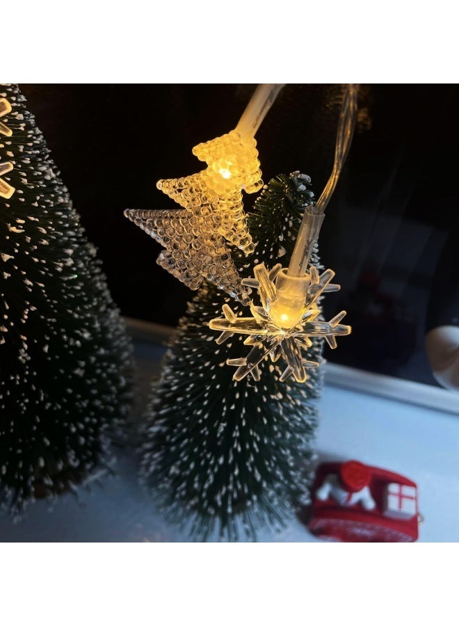 Christmas Decorations Lights,118 Ft 30 LED Elk Snowflakes String Lights Battery Operated Fairy Lights for Bedroom Room Party Home Xmas Tree Indoor Outdoor Decorations (Tree Snowflake) - Image 4