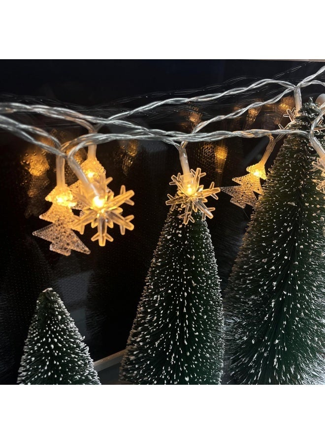 Christmas Decorations Lights,118 Ft 30 LED Elk Snowflakes String Lights Battery Operated Fairy Lights for Bedroom Room Party Home Xmas Tree Indoor Outdoor Decorations (Tree Snowflake) - Image 5