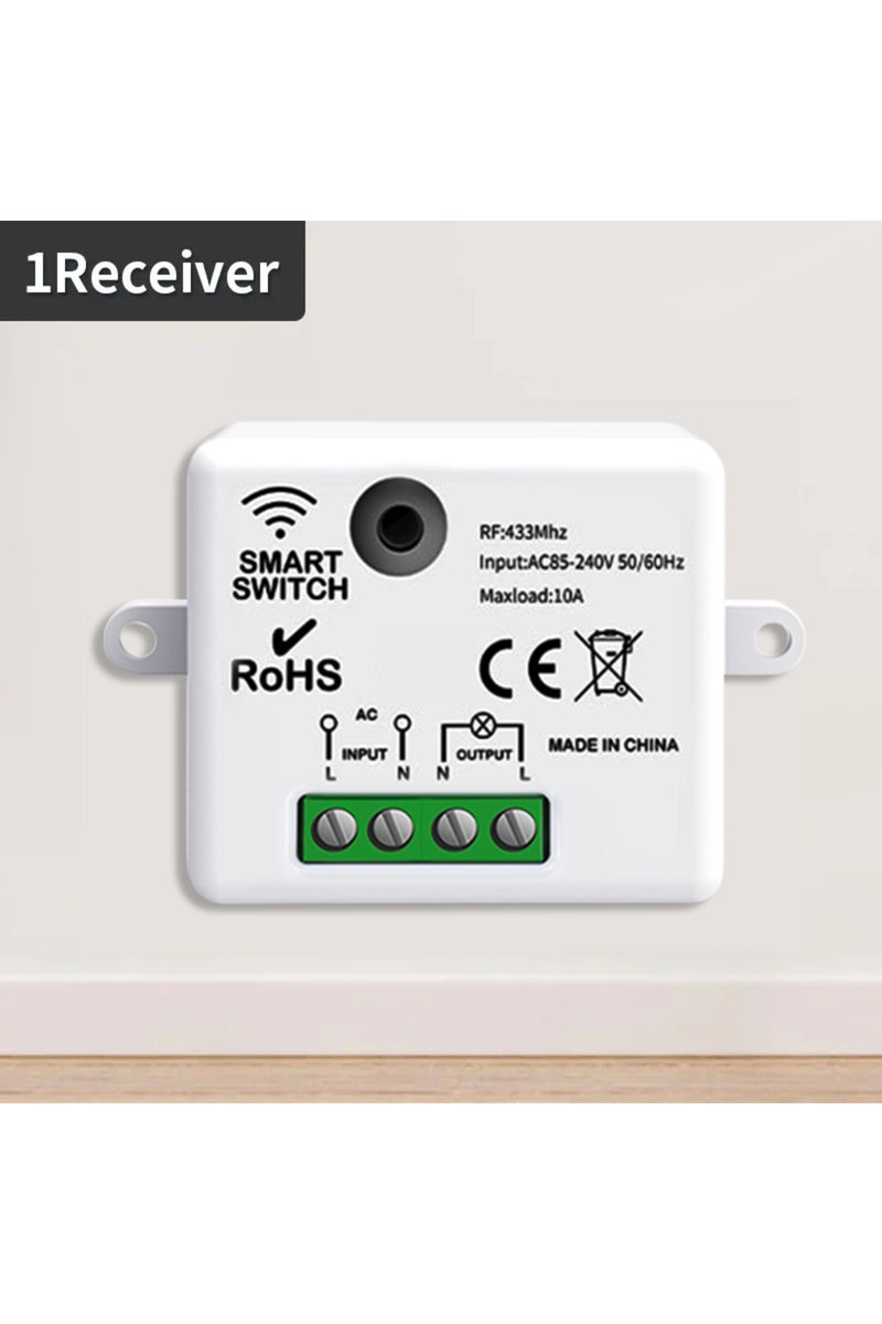 TNCE RF433 Relay 1Receiver TNCE RF433MHz Mini Wireless Remote Control Light Switch 1/2/3 Gang 86 Wal