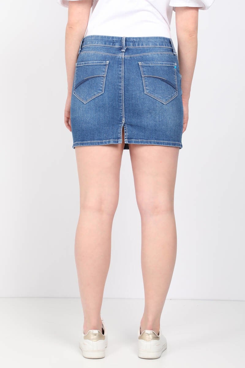 Blue White Women's Jean Short Skirt Light Blue  - Image 3