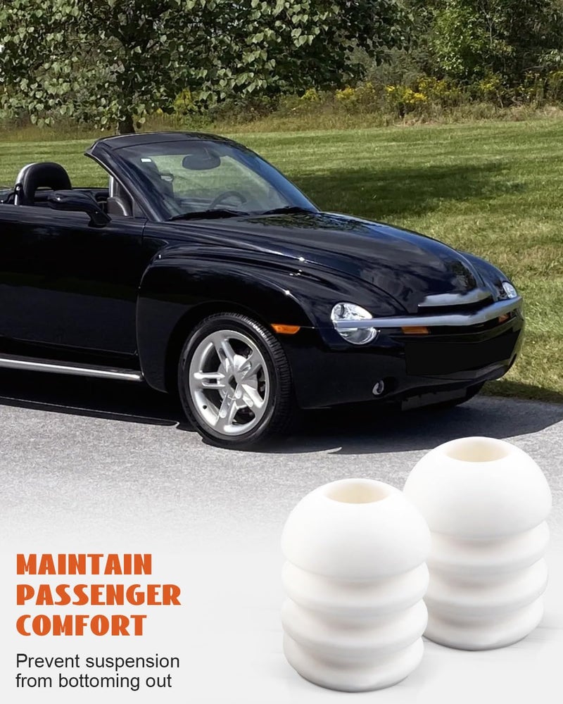 JUWEVAZU Rear Bump Stops Fit for Chevrolet SSR Rainier 2004-2007 Trailblazer Envoy Bravada 2002-2009, Pair Suspension Jounce Control Arm Bumpers, Replace 1515A-A9695 - Image 5
