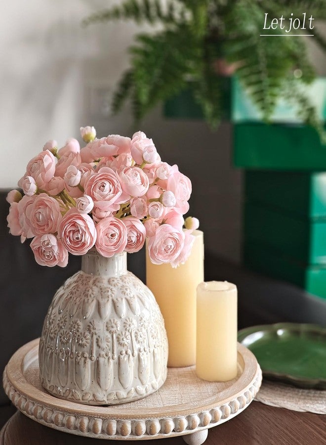 Letjolt Ranunculus Artificial Flower Pink Silk Flowers Faux DIY Bouquet for Wedding Engagement Centerpieces Arrangements Bridal Shower Decorations Home Décor, Pink - Image 2