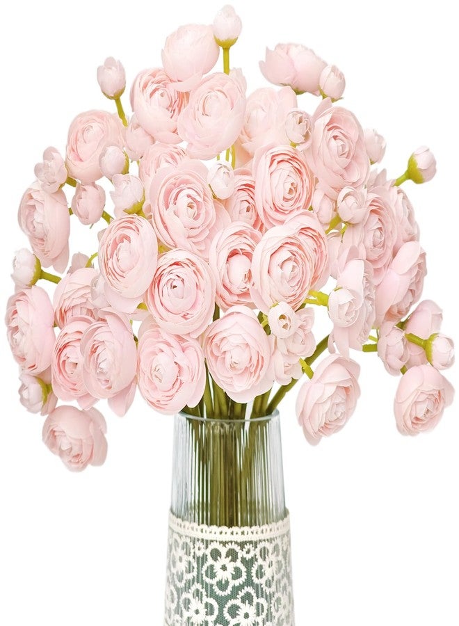 Letjolt Ranunculus Artificial Flower Pink Silk Flowers Faux DIY Bouquet for Wedding Engagement Centerpieces Arrangements Bridal Shower Decorations Home Décor, Pink - Image 1