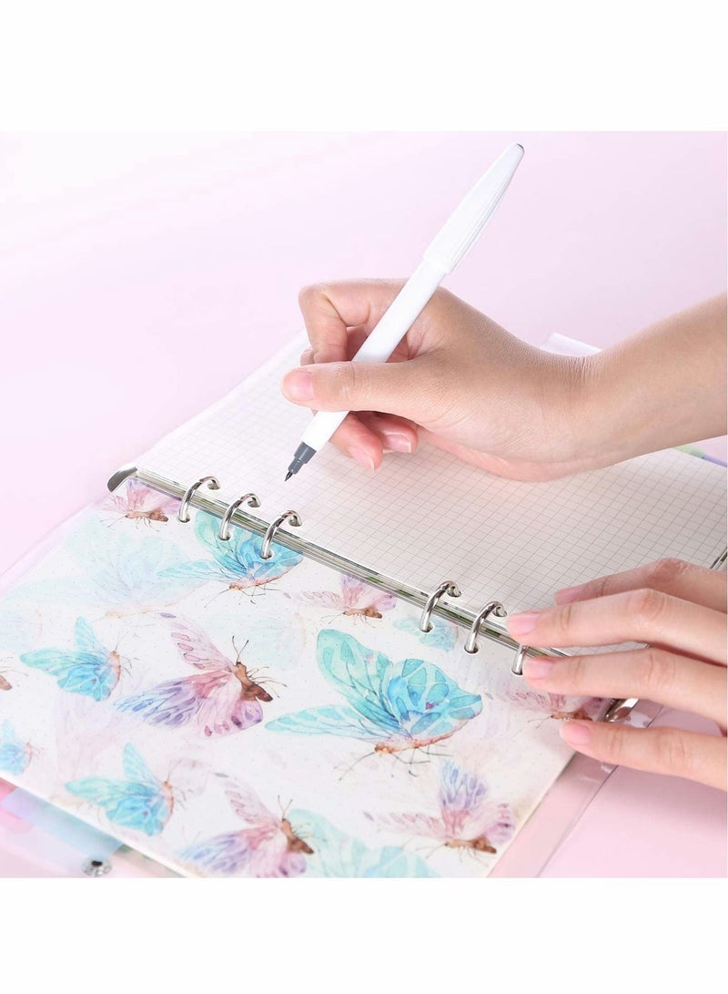 SYOSI A5 Loose Leaf Binder, 6 Ring Personal Planner Index Dividers 80 Insert Pages With 6 Index Divider Tabs Journal Loose Leaf Binder For Filofax Notebook Travel Diary Journal - Image 2