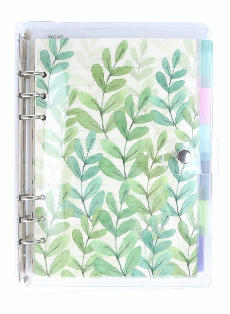 SYOSI A5 Loose Leaf Binder, 6 Ring Personal Planner Index Dividers 80 Insert Pages With 6 Index Divider Tabs Journal Loose Leaf Binder For Filofax Notebook Travel Diary Journal - Image 1