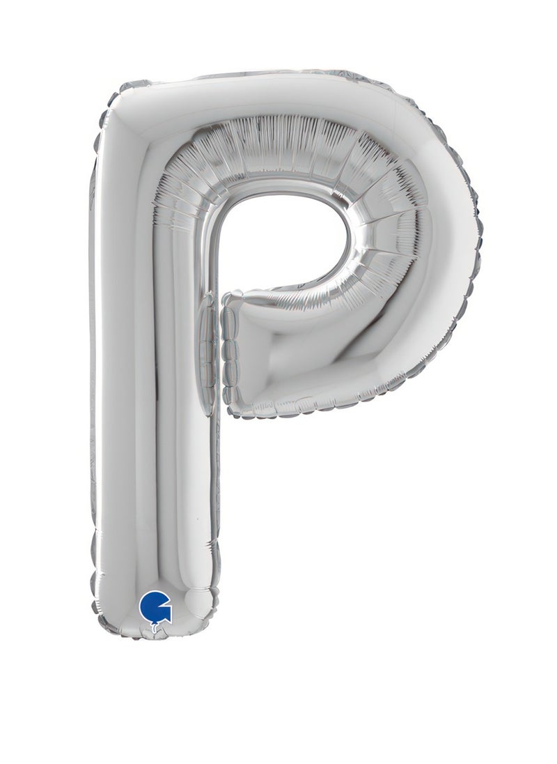 GRABO 26" Foil Balloon Letter P Silver  - Image 1