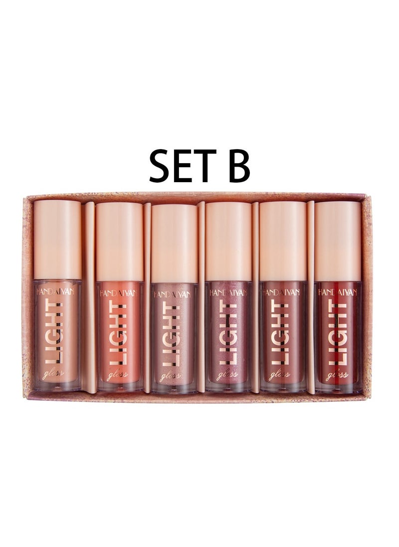 Handaiyan Lip Gloss Set 6 Pcs Hydrating Moisturizing Long Lasting High Glossy Light Stain Super Shiny Balm Oil Tinted Treatment Glow Glass Shine Makeup Colored Bright Lifter For Women Girls  - Image 4