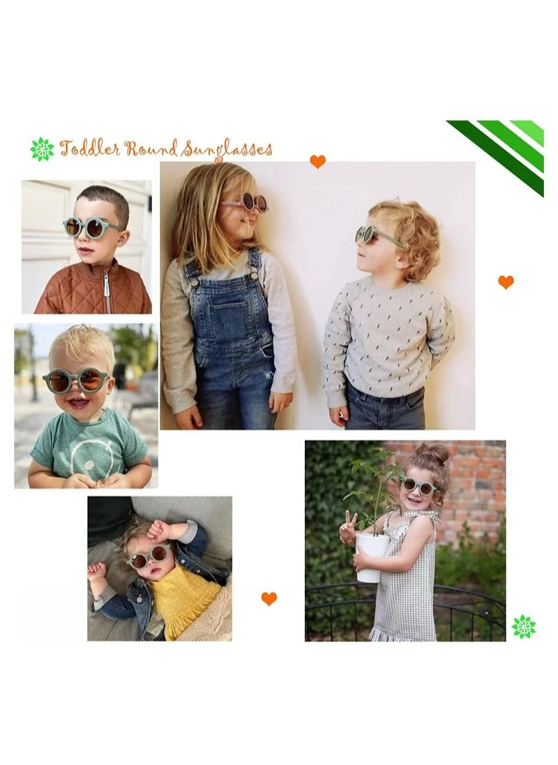 Generic - Retro Cute Round Sunglasses for Children, Girls, and Boys UV400 Protective Sunglasses - Image 1