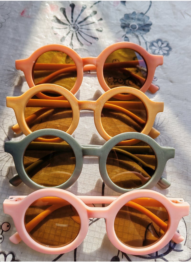 Generic - Retro Cute Round Sunglasses for Children, Girls, and Boys UV400 Protective Sunglasses - Image 1