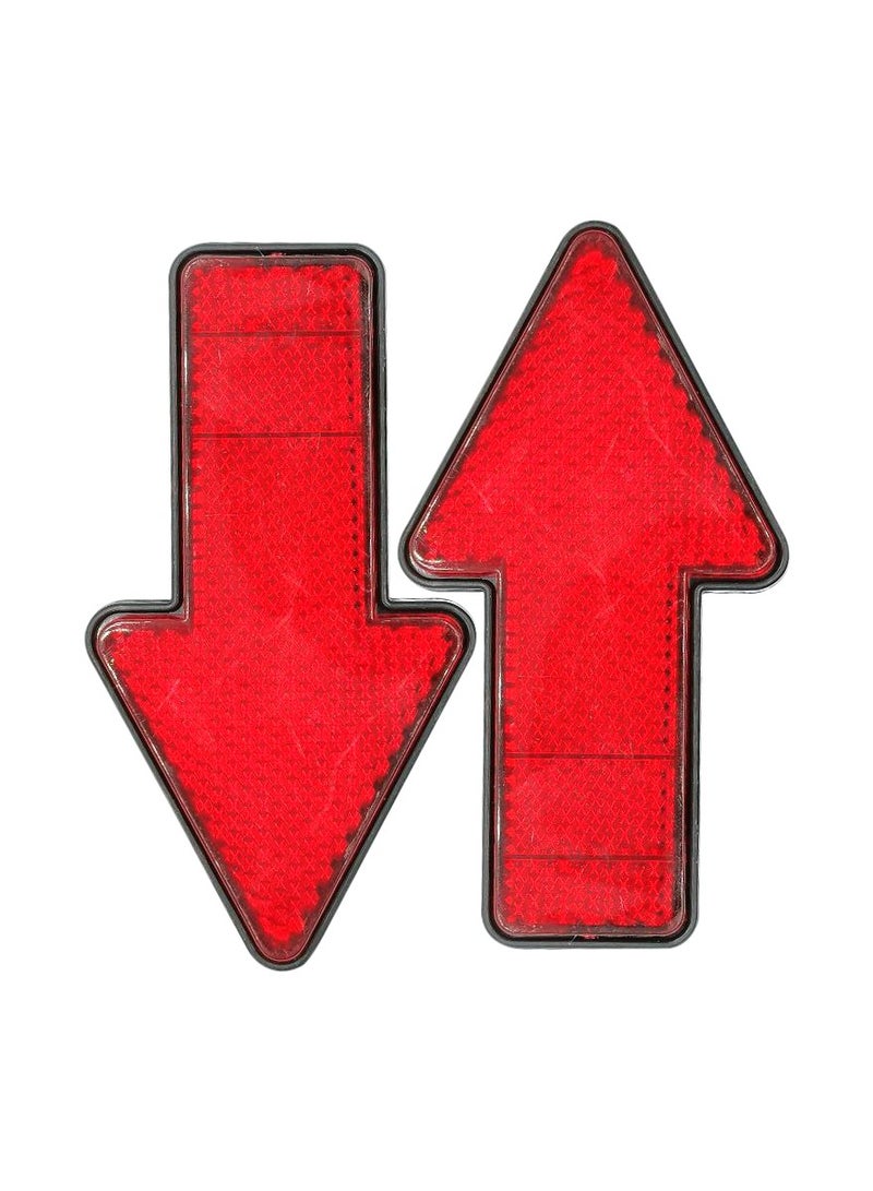 Generic Car Reflector - Arrow-Shaped High-Visibility Safety Warning Sign for Trucks, Trailers, and Vehicles, 10x5.2cm, Waterproof, Sun Protection, Antifreeze, 2-Piece Set  - Image 1