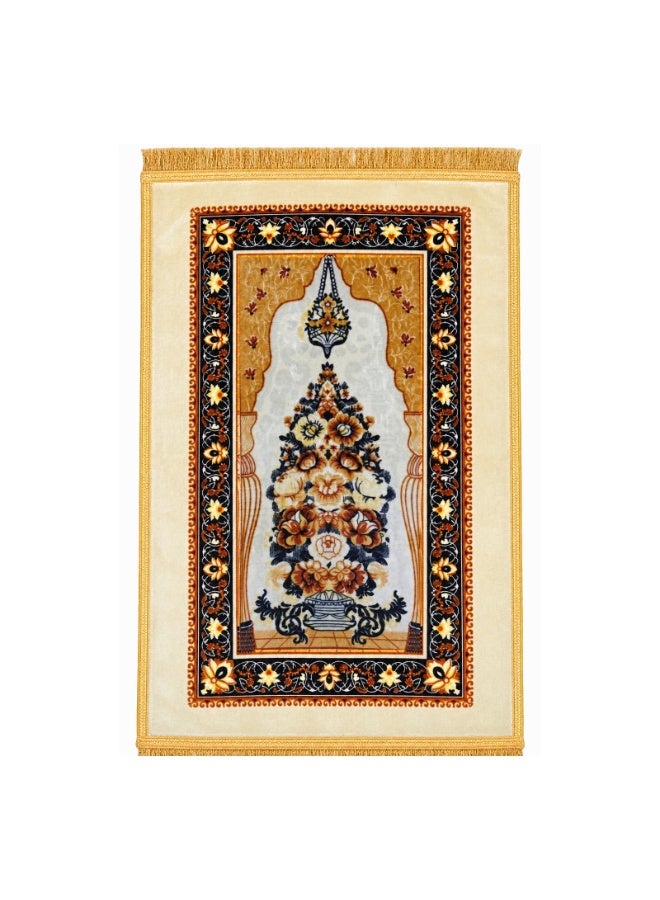 Premium Islamic Prayer Mat 70 x 110 cm Soft Comfortable Prayer Rug with Elegant Mihrab Pattern, Decorative Tassel Fringe, Durable Woven Fabric and Non-Slip Backing for Home, Mosque & Travel Multi Color - Image 1