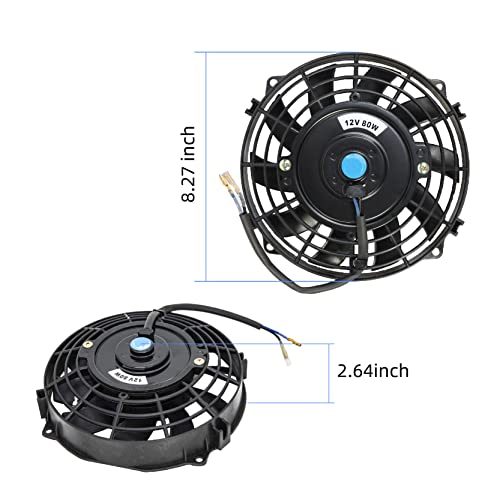 GESEXI 14 Inch Slim Fan Push Pull Electric Radiator Cooling Fan Universal High Performance 12V 90W Motor with Fan Mounting Kit (Black) - Image 4